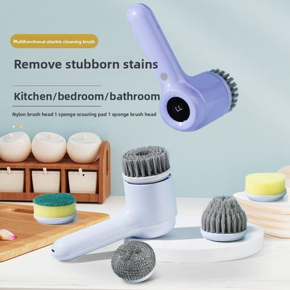 Electric Cleaning Brush Set with Multiple Interchangeable Heads