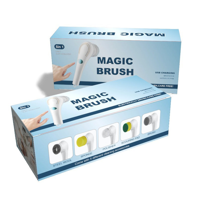 Electric Cleaning Brush Set with Multiple Interchangeable Heads