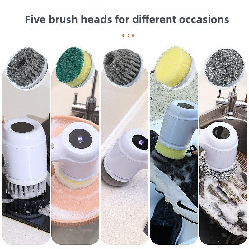 Electric Cleaning Brush Set with Multiple Interchangeable Heads